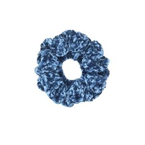 Midnight Sea Blue Hair Scrunchie - Luxe Velour Sparkle Hair Tie